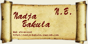 Nadja Bakula vizit kartica
